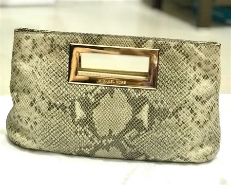 michael kors snakeskin clutch bag